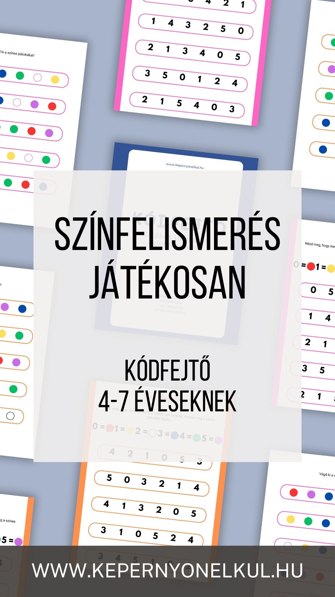 kódfejtő játék a színfelismerés gyakorlására